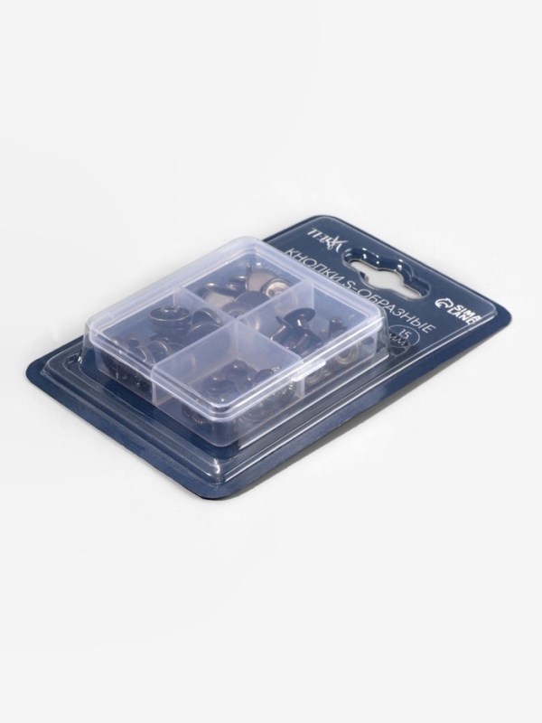 Кнопки S-образные d15мм (наб 10шт цена за наб) нерж сталь серебряный TR