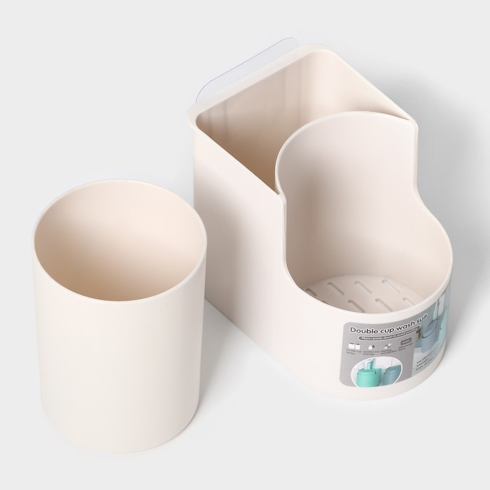 Подставка для ванных и кухонных принадлежностей, 11&times;8&times;9,5 см, цвет белый