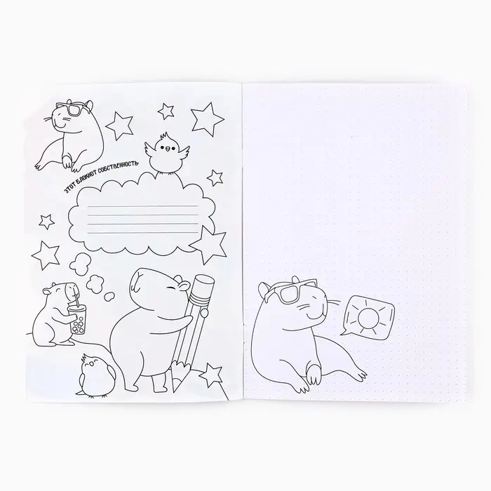 Блокнот раскраска А5, 8 страниц &laquo;Капибара&raquo;