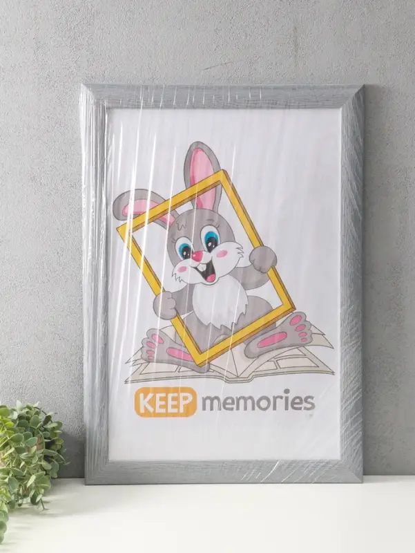 Фоторамка для фото 40х60 см "Luxe Elegance" пластик, серо-голубой, (пластик экран)