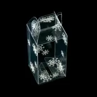 Коробка подарочная новогодняя складная ПВХ &laquo;Праздничное настроение&raquo; 4&times;4&times;8 см