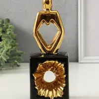 Сувенир керамика "Ожидание. Человек" чёрный с золотом 7х9,5х26 см