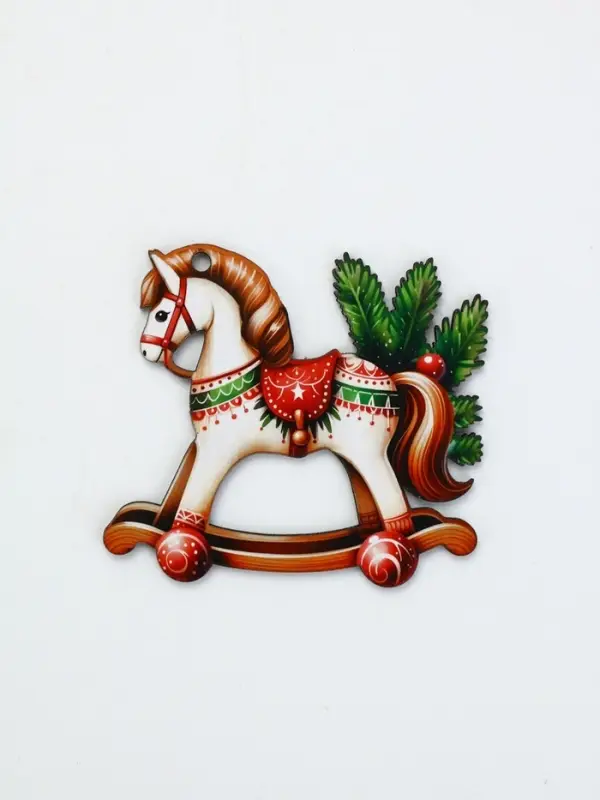 Ёлочная игрушка - подвеска новогодняя &laquo;Лошадка-качели&raquo;, 7.7&times;6.9 см