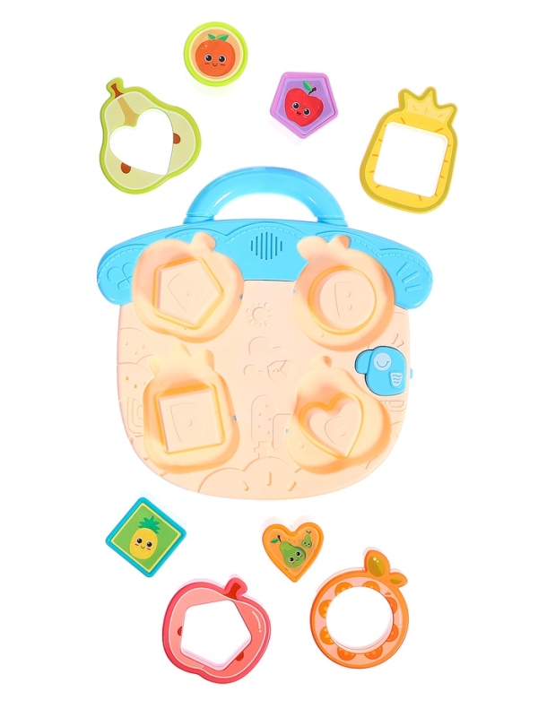 ЗАБИЯКА Музыкальная игрушка "Бизидоска" SL-07255 фрукты, звук, свет,цвет МИКС