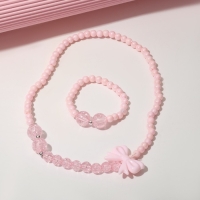 Набор детский &laquo;Выбражулька&raquo; 2 предмета: бусы, браслет, бантик, цвет розовый