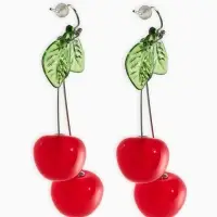 Серьги &laquo;Вишни&raquo;, цветные в серебре