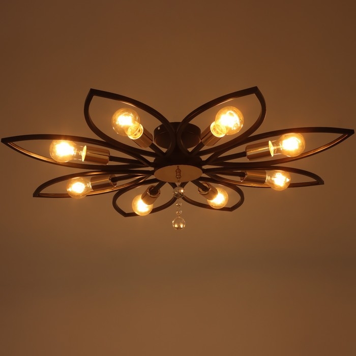 Люстра 2138/8 E27 40Вт черно-золотой 80х80х20 см BayerLux