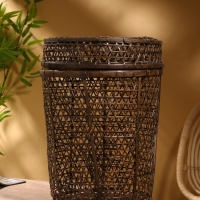 Корзина плетёная "Баскет" бамбук 39х39х50см, тёмная