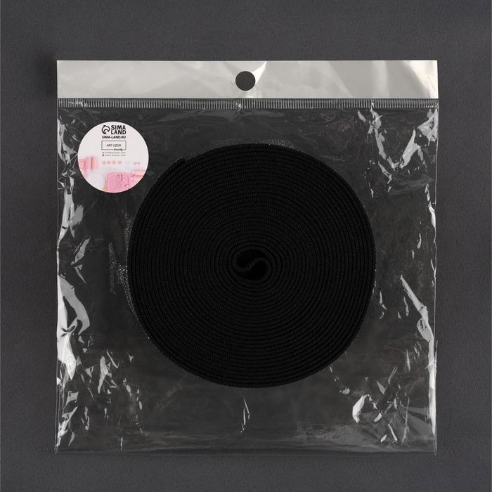 Резинка тканая, мягкая, 40 мм, 4,5 &plusmn; 1 м, цвет чёрный/серебряный