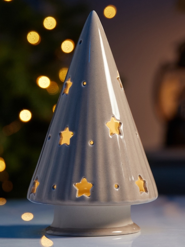 Светодиодная фигура "Елочка бежевая" 16.7х9.7х9.7, 1 LED, LR44x3(в компл.), Т/БЕЛЫЙ