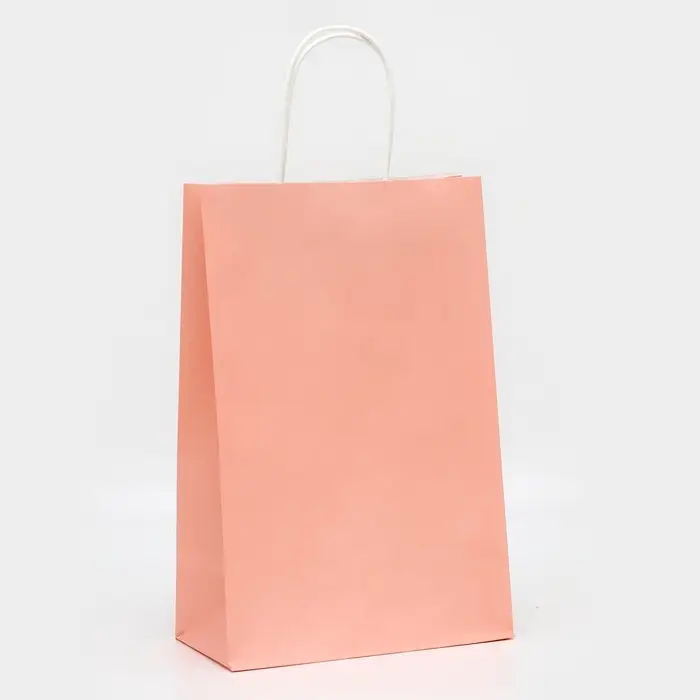 Пакет крафт &laquo;Радуга&raquo;, нежно - розовый, 22&times;13&times;32 см, 80 г/м&sup2;, 1 шт.