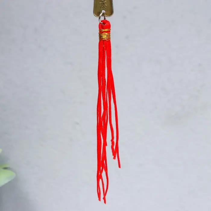 Подвеска металл "Зеркало Багуа" с узлом счастья 4,5х24 см   МИКС