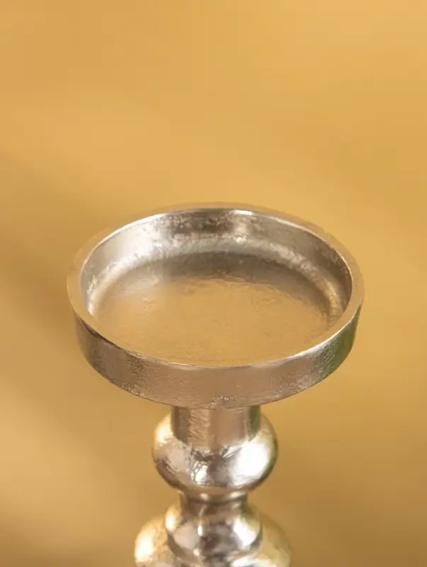 Подсвечник "Стэп" алюминий 37 см, цв. серебро