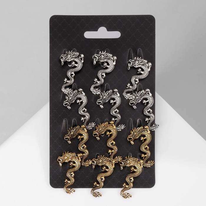 Брошь &laquo;Дракон&raquo; извилистый (неделимая фасовка 12 шт., цена за шт.), цвет МИКС