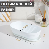 Горшок для кактуса с подставкой &laquo;Алиса&raquo;, 900 мл, белый