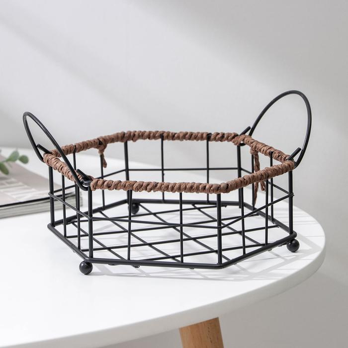 Корзинка универсальная Доляна, 17,5&times;20&times;7,5 см, цвет чёрный