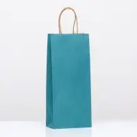 Пакет крафт под бутылку, &laquo;Лазурный&raquo;, 14&times;8&times;32 см