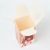 Подарочная коробка Новогодняя Четырехгранка большая &laquo;Елочки&raquo; 10&times;10&times;18 см