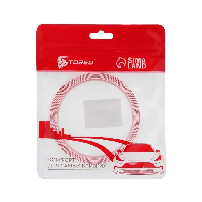 Клейкая лента TORSO, прозрачная, двусторонняя, акриловая, 10 мм x 2 м