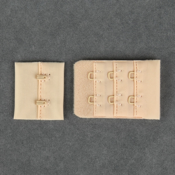 Застёжка для бюстгальтера, 3 ряда 2 крючка, 3,3 &times; 2,8 см, 3,3 &times; 5 см, 10 шт, цвет бежевый