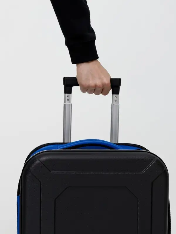 Чемодан Platta, черный с синим