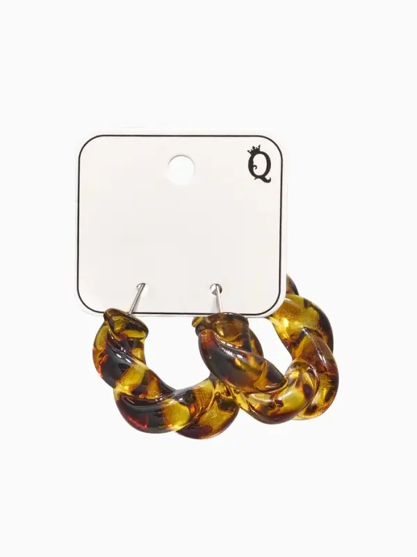 Серьги акрил &laquo;Леопард&raquo; крученые, цветной в серебре