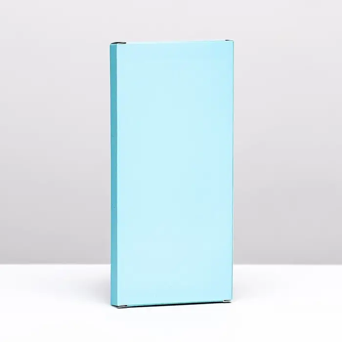Подарочная коробка под плитку шоколада, с окном голубой, 17&times;8&times;1.4 см