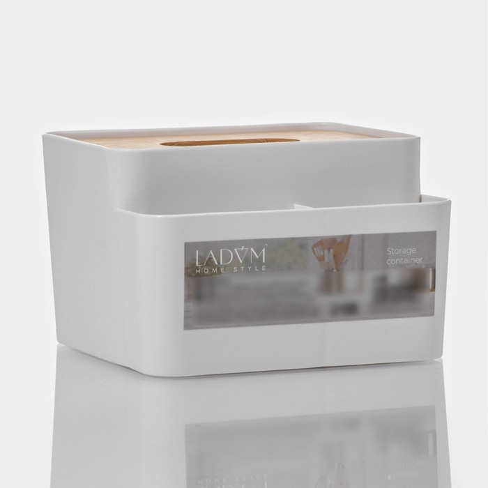 Салфетница - органайзер LaDо́m &laquo;Натурэль&raquo;, 15,5&times;15,5&times;10 см, цвет белый