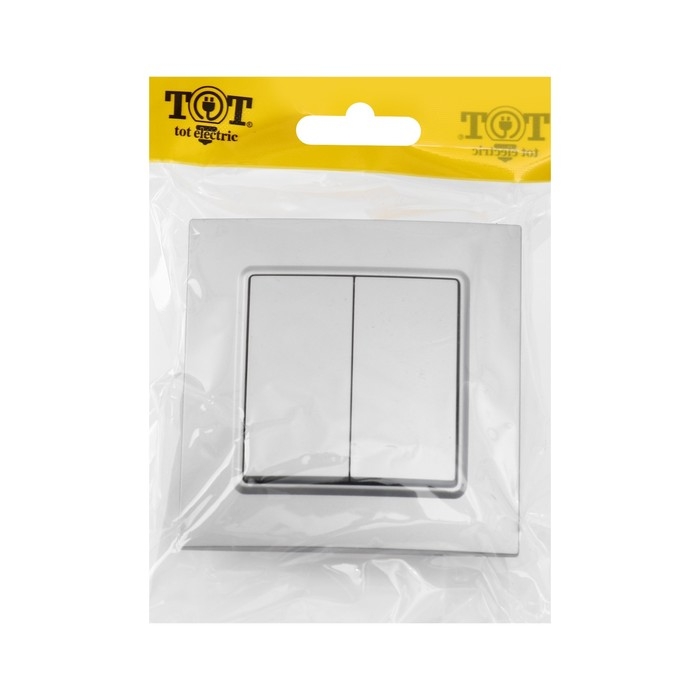 Выключатель TOT Elegant, 10 А, 2 кл., скрытый, серебристый
