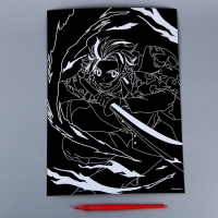 Гравюра &laquo;Мальчик аниме&raquo; с эффектом голография, А4