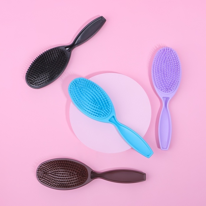 Расчёска массажная, 22 &times; 6 см, цвет МИКС