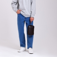 Сумка мужская через плечо, искусственная кожа, цвет коричневый