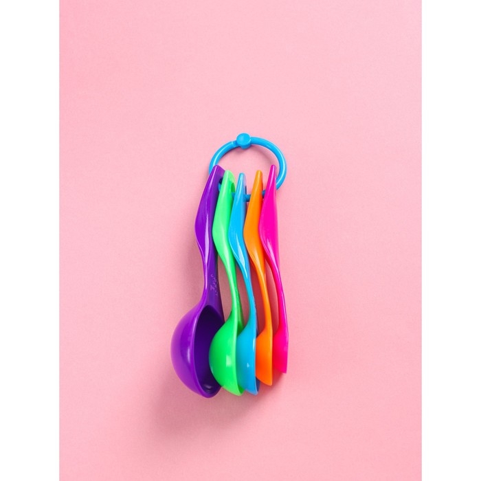 Набор мерных ложек Доляна &laquo;Креатив&raquo;, 5 шт: 1 мл, 2,5 мл, 5 мл, 7,5 мл, 15 мл, цвет МИКС