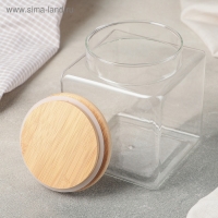 Банка стеклянная для сыпучих продуктов с бамбуковой крышкой Magistro &laquo;Эко&raquo;, 1,3 л, 11&times;14 см