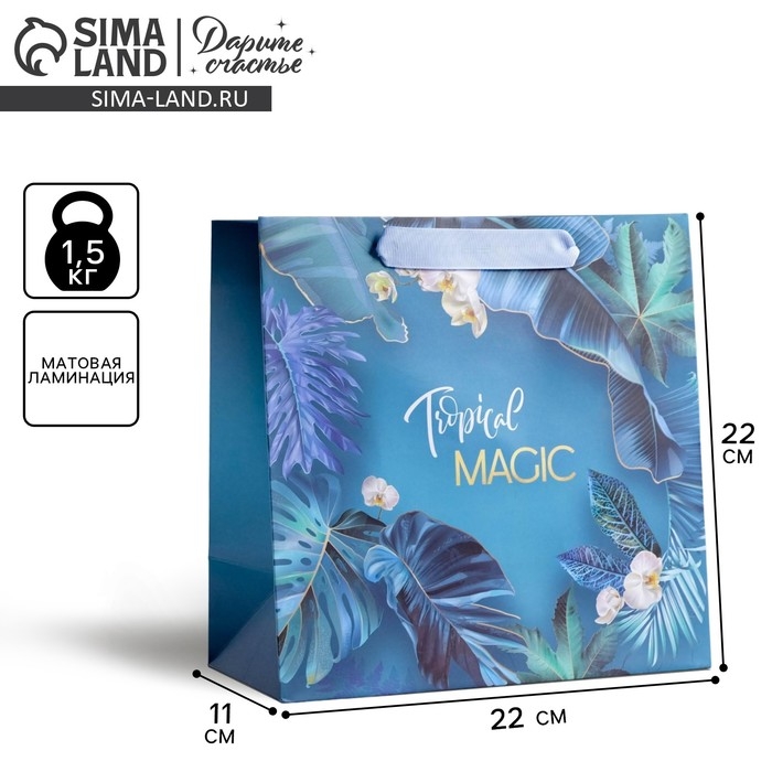 Пакет подарочный ламинированный квадратный, упаковка, &laquo;Magic&raquo;, 22 х 22 х 11 см