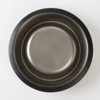 Миска металлическая для кошки с нескользящим основанием &laquo;Мур-мур!&raquo;, 235 мл, 15х3.5 см