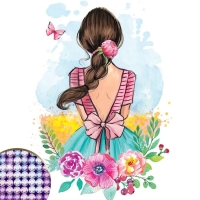 Алмазная мозаика с частичным заполнением на холсте &laquo;Девушка&raquo;, 15 х 21 см