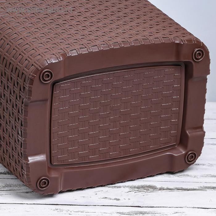 Корзина бельевая с крышкой &laquo;Ротанг&raquo;, 40 л, 37&times;29&times;48 см, цвет коричневый