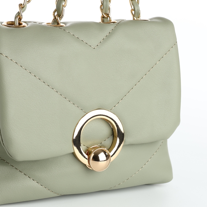 Сумка-мессенджер на клапане, цвет зелёный