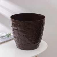 Горшок с поддоном &laquo;Камешки&raquo;, 8 л, цвет шоколадный