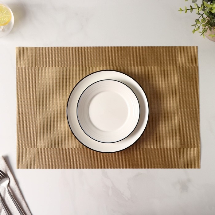 Салфетка сервировочная на стол Доляна &laquo;Шахматы&raquo;, 45&times;30 см, цвет карамельный