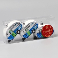 Набор украшений пластик 3 шт "Фургончики" 4х7 см, синий