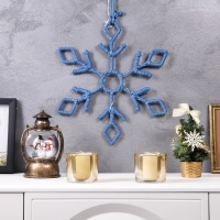 Светодиодная фигура &laquo;Снежинка синяя&raquo; 39 см, 20 LED, батарейки AAx2 (не в комплекте), свечение теплое белое