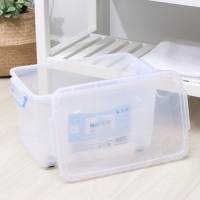 Контейнер для хранения с крышкой RICCO, 35 л, 50&times;31&times;28 см, на колёсах, прозрачный