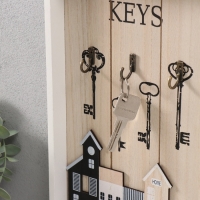 Крючки декоративные дерево "Ключи и домики" 20х30 см