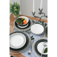 Салатник фарфоровый Доляна &laquo;Марокко&raquo;, 600 мл, d=15,5 см, цвет чёрный