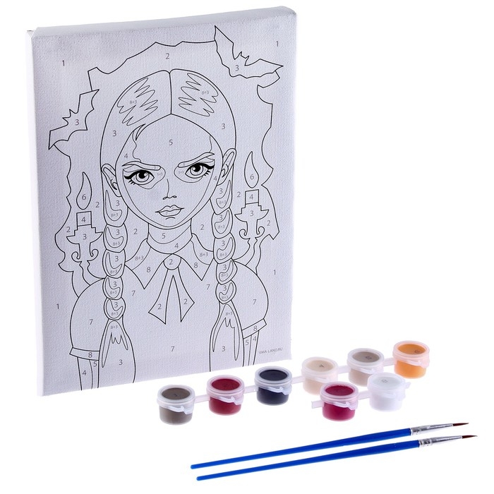 Хэллоуин. Картина по номерам для детей &laquo;Девочка со свечками&raquo;, 21 х 15 см