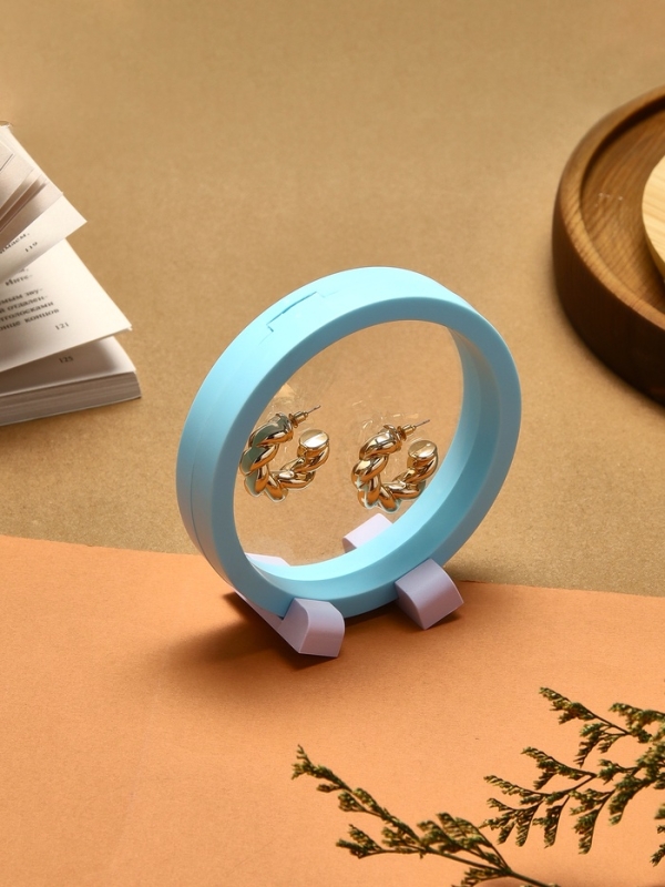 Подставка для украшений &laquo;Круг&raquo;, 11*11*4,5 см, цвет голубой