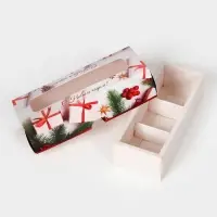Коробка под 3 конфеты, &laquo;Новогодние подарки&raquo;, 13&times;5&times;3.3 см