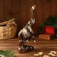 Сувенир "Слоник на дыбах" дерево, на подставке 17х7х40 см